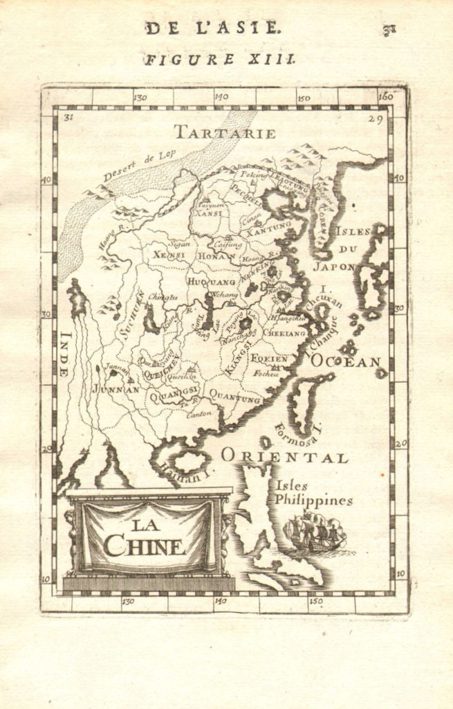 CHINA. 'La Chine'. Formosa Taiwan. Peking Canton Guangdong. MALLET 1683 map